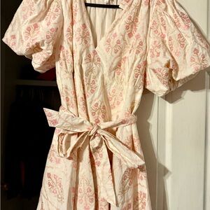 Elegant Pink Floral Midi Dress